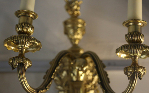 Paire d'Appliques 1er Empire, Bronze Doré