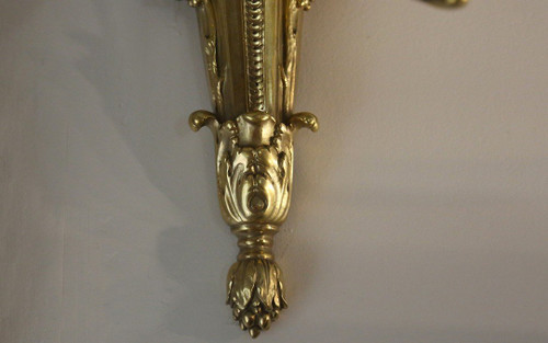 Paire d'Appliques 1er Empire, Bronze Doré