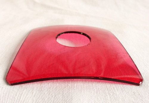 Série De 6 Bobêches De Bougeoirs Ou De Lustre En Cristal Rouge - 19e Siècle