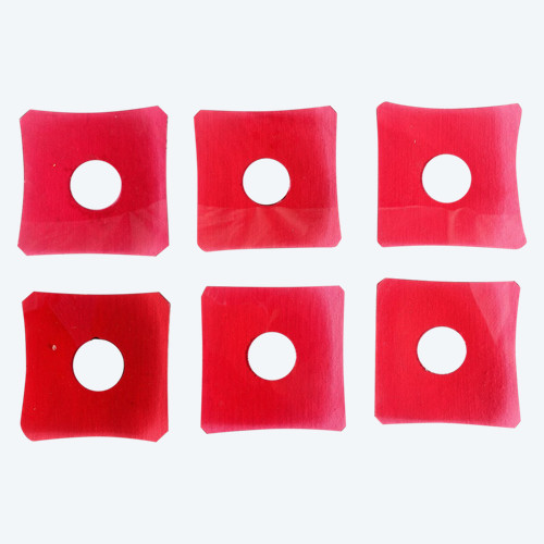 Série De 6 Bobêches De Bougeoirs Ou De Lustre En Cristal Rouge - 19e Siècle