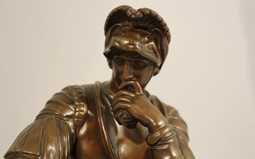 Bronzo, Lorenzo De' Medici dopo Michelangelo, fusione Barbedienne (54 cm)