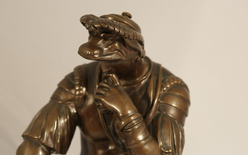 Bronzo, Lorenzo De' Medici dopo Michelangelo, fusione Barbedienne (54 cm)