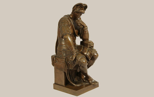 Bronzo, Lorenzo De' Medici dopo Michelangelo, fusione Barbedienne (54 cm)