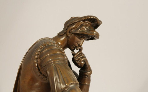 Bronzo, Lorenzo De' Medici dopo Michelangelo, fusione Barbedienne (54 cm)