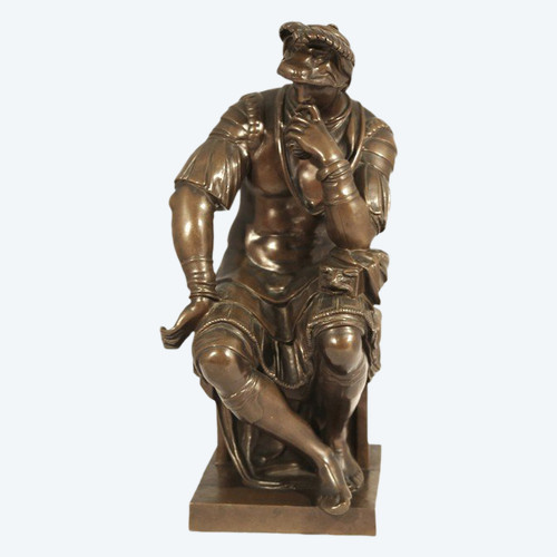 Bronzo, Lorenzo De' Medici dopo Michelangelo, fusione Barbedienne (54 cm)