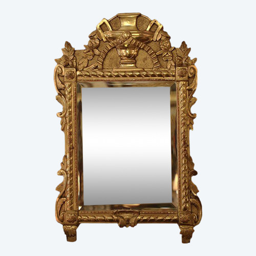 Gilded Wooden Mirror, 19th Century (86 X 54 Cm)