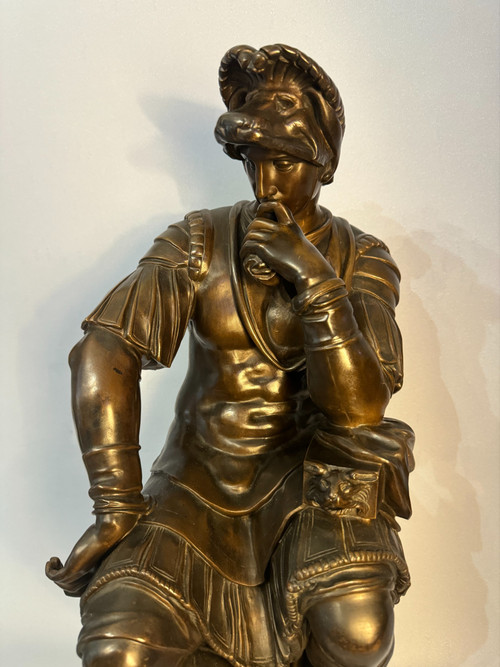 Scultura in bronzo, Lorenzo de' Medici XIX secolo Barbedienne H 54 (Medici)