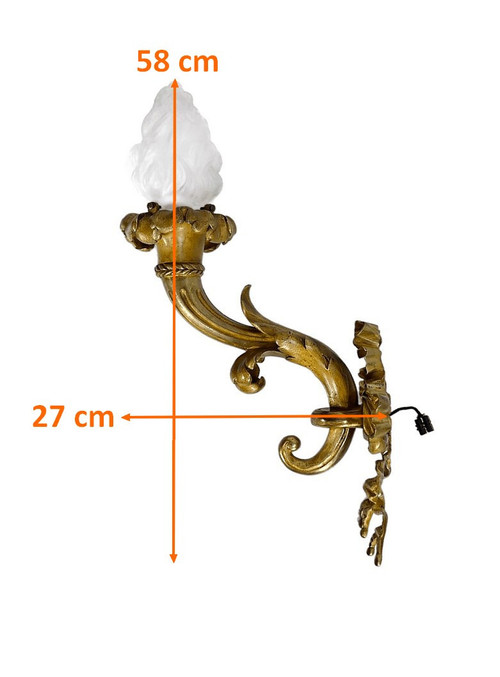 Important Flambeau en Bronze doré, Style Louis XVI, Époque Napoléon III – Milieu XIXe