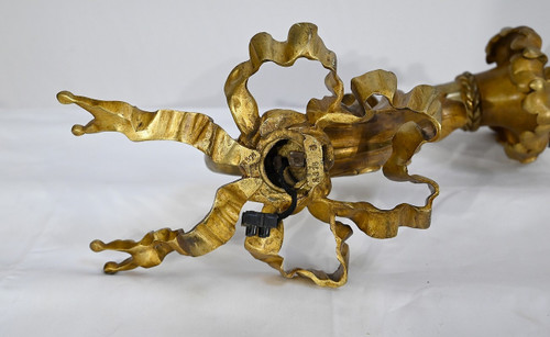 Important Flambeau en Bronze doré, Style Louis XVI, Époque Napoléon III – Milieu XIXe
