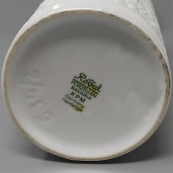 Superbe vase blanc de l'ère spatiale des années 1970 en porcelaine de Bavière