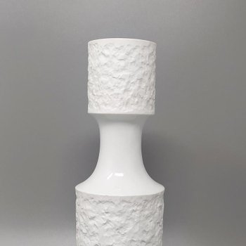 Superbe vase blanc de l'ère spatiale des années 1970 en porcelaine de Bavière