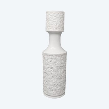 Superbe vase blanc de l'ère spatiale des années 1970 en porcelaine de Bavière