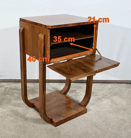 Petite Table Art Déco en Noyer – 1930