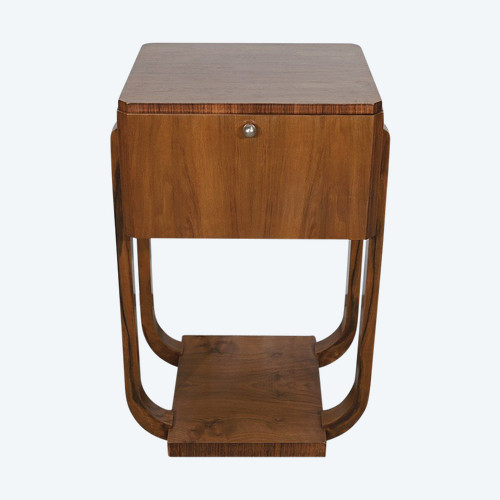 Petite Table Art Déco en Noyer – 1930