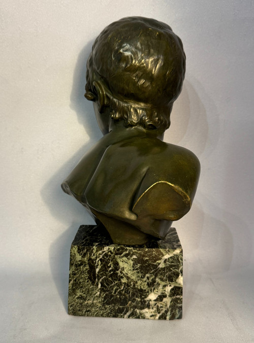 ArtDeco bronze bust of Achilles by Constant Roux