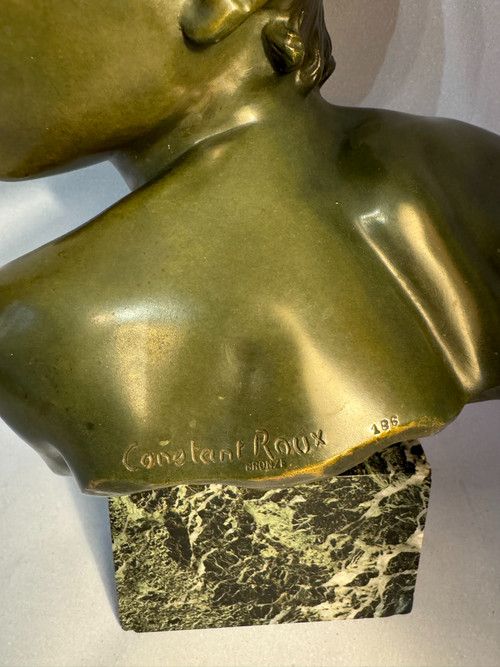 ArtDeco bronze bust of Achilles by Constant Roux