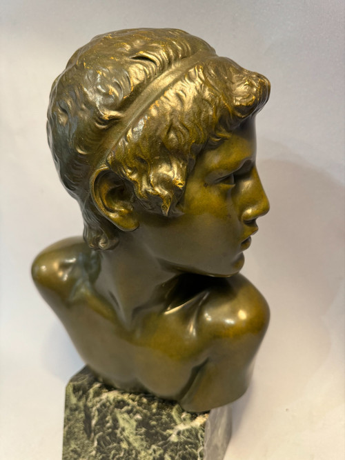 ArtDeco bronze bust of Achilles by Constant Roux