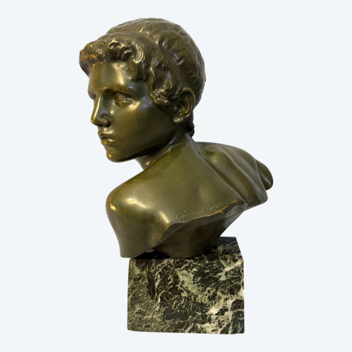 ArtDeco bronze bust of Achilles by Constant Roux