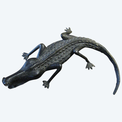Krokodil-Skulpturen - Afrikanische Bronze - Bobo - Burkina Faso.