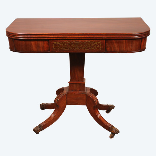 Console Ou Table à Jeux En Acajou d'époque Regency