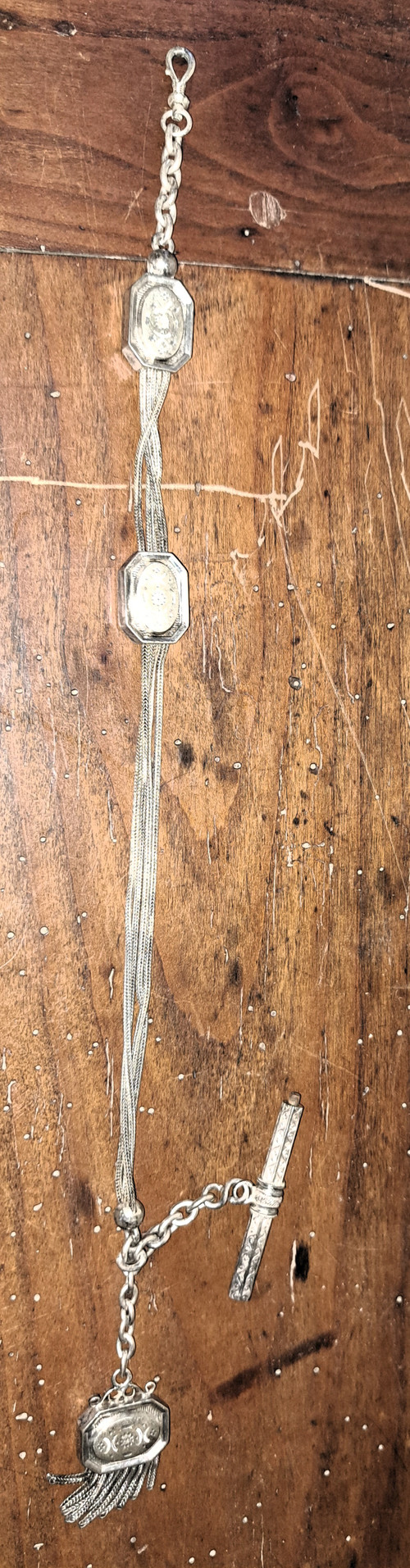 Taschenuhr mit ihrer silbernen Klappschatulle