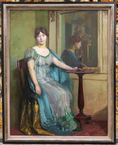 Claudio CASTELUCHO y DIANA, Young woman with green eyes seated in an Empire interior