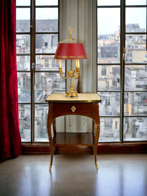 TABLE D APPOINT DE SALON DE STYLE LOUIS XV ESTAMPILLÉE " J.VAITTY " EN NOYER