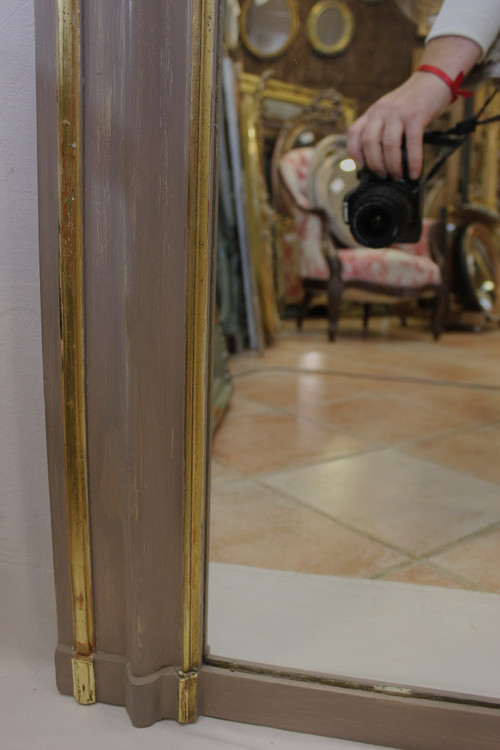 Louis XV Style Fireplace Overmantel Mirror, Gold Leaf And Patina 110 X 171 Cm