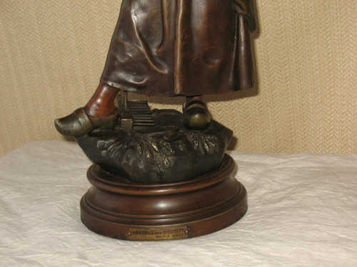 Große Skulptur in Regula „Rêverie aux champs“ von A.J. Scott, Ende des 19. Jahrhunderts
