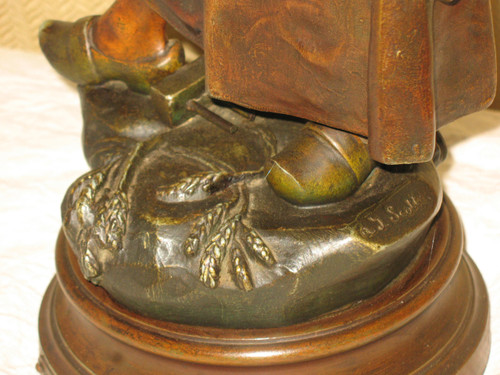 Große Skulptur in Regula „Rêverie aux champs“ von A.J. Scott, Ende des 19. Jahrhunderts