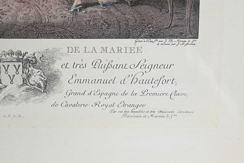 Pair of Important Color Engravings, J.M Moreau Le Jeune and N. De Launay – 1900