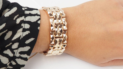 40er-Jahre-Panzerarmband in Roségold