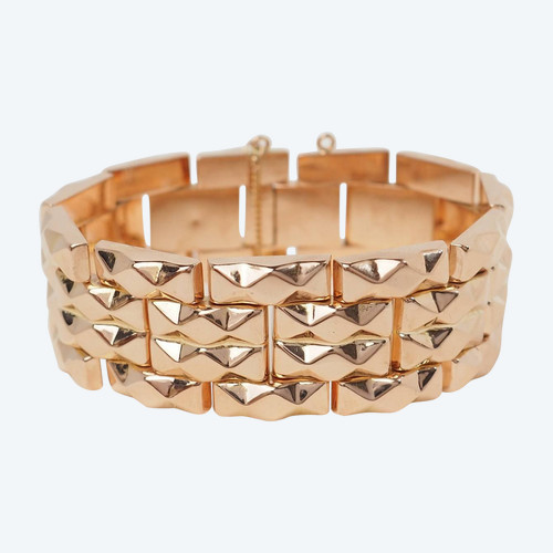 40er-Jahre-Panzerarmband in Roségold