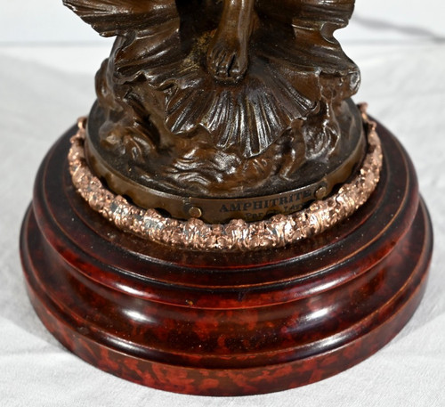 Lampe en Régule « Amphitrite », signée Ch.Lévy  - Fin XIXe