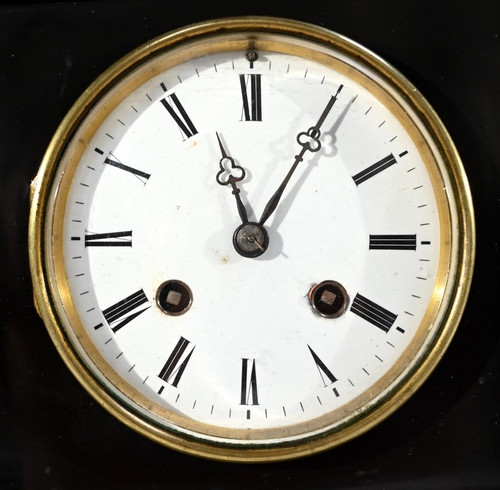 Marble and Bronze Clock “The Flute Player” - Mid-19th Century