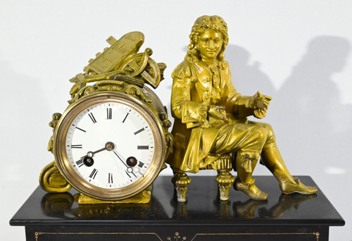Denis Papin Clock in Gold Regulate and Marble – Early 20th Century