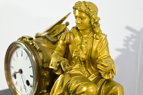 Denis Papin Clock in Gold Regulate and Marble – Early 20th Century
