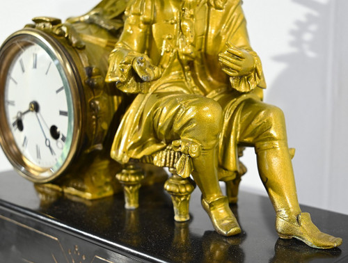Denis Papin Clock in Gold Regulate and Marble – Early 20th Century