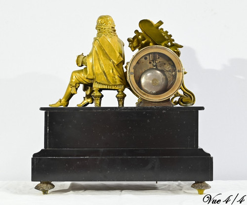 Denis Papin Clock in Gold Regulate and Marble – Early 20th Century
