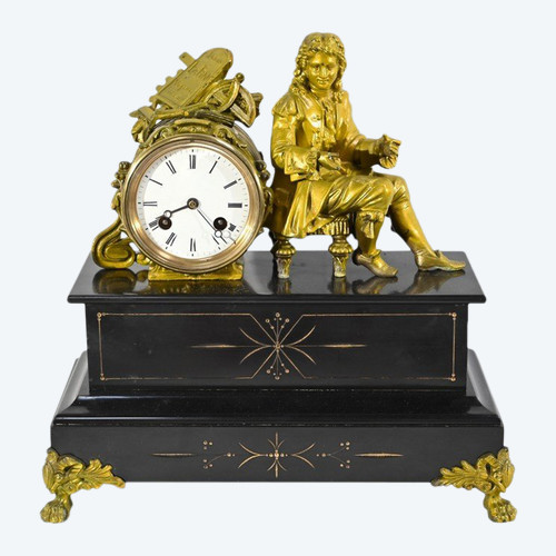 Denis Papin Clock in Gold Regulate and Marble – Early 20th Century
