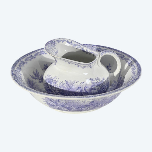 Set da toilette in ceramica Sarreguemines, collezione Duck – Fine XIX secolo