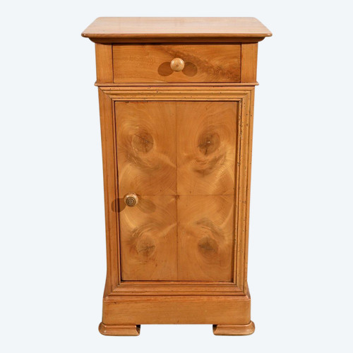 Bedside table in solid cherry and veneer – 1900