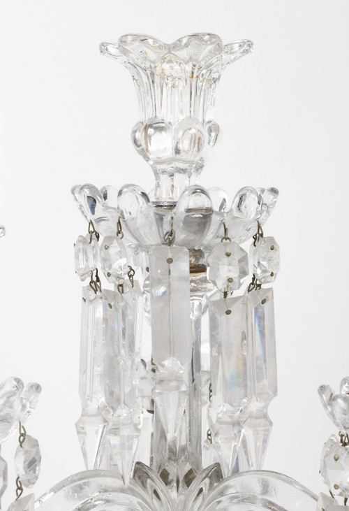 A pair of late 19th century Baccarat crystal candelabra