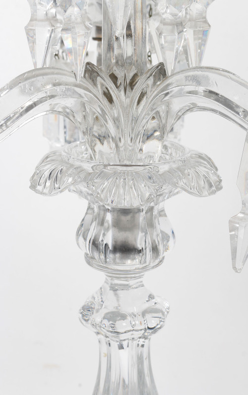 A pair of late 19th century Baccarat crystal candelabra