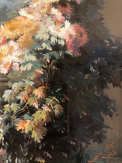 Augusto Bertrix. Coppia di gouaches incorniciate sotto vetro datate 1854