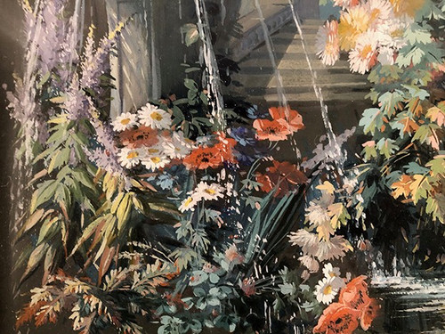 Augusto Bertrix. Coppia di gouaches incorniciate sotto vetro datate 1854