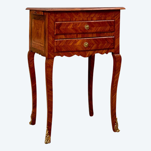 Petite Table Chiffonniere En Marqueterie d'Epoque Louis XV Vers 1730