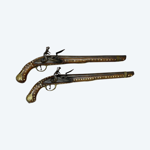 Pair of flintlock pistols Ottoman Empire Türkiye 19th century