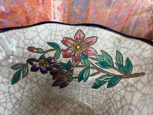 Panier coupe en émaux de Longwy