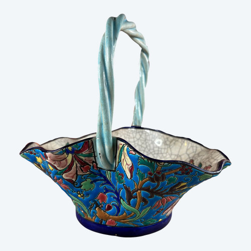 Longwy enamel cup basket